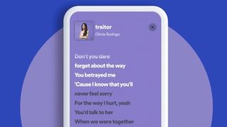 Spotify şarkı sözlerini gösteren bir resim