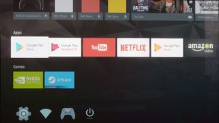 Android TV'deki Google Play Store uygulamasının ekran görüntüsü