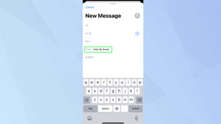 Gönderen olarak E-postamı Gizle ile alandan iOS e-posta uygulaması