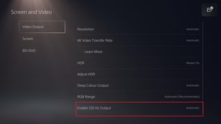 PS5'te 120Hz nasıl etkinleştirilir