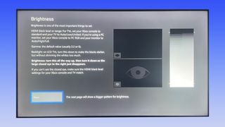 Parlaklık menüsünü gösteren Xbox Series X ekran görüntüsü