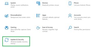 Windows Defender nasıl kapatılır - güncelleme ve güvenliği tıklayın