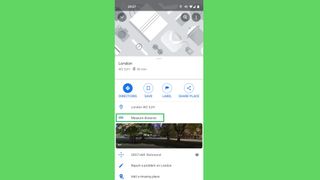 Mobil cihazlarda Google Haritalar ile mesafe nasıl ölçülür 3. adım: Mesafeyi ölç'e dokunun
