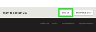 Netflix Müşteri Hizmetleri 4. adım, Bizi Arayın Düğmesini bulun