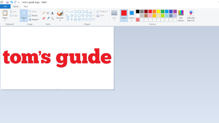 Microsoft Paint'te görüntüler nasıl düzenlenir - Microsoft Paint'te Tom's Guide logosunun kırmızı sürümünün ekran görüntüsü