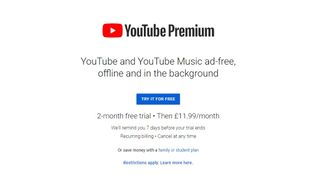 YouTube Premium kayıt ekranı