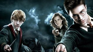 Harry, Hermione ve Ron'u içeren tanıtım resmi