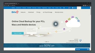 IDrive web sitesinin ekran görüntüsü