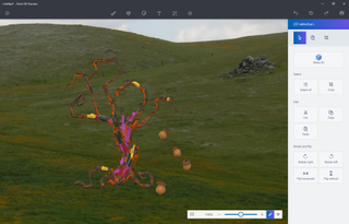 Microsoft Paint 3D ile çeşitli fırçalar ve dokularla doğrudan 3B modelleri boyayabilirsiniz.