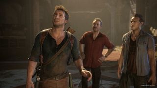 Nathan Drake, Sully ve Sam'in yer aldığı Uncharted: Legacy of Thieves Collection'dan ekran görüntüsü