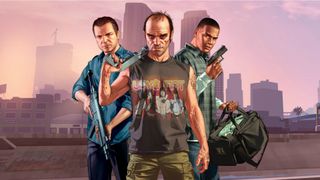 GTA 5 Hileleri - Üç ana karakter şehrin önünde duruyor