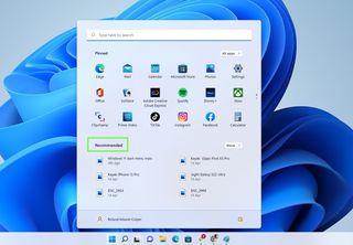 Windows 11 Başlat menüsünün bir görüntüsü