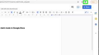 Google Dokümanlar'da karanlık moda nasıl geçilir - Uzantılar menüsünü açmak için Google Chrome'da seçili olan yapboz simgesinin ekran görüntüsü