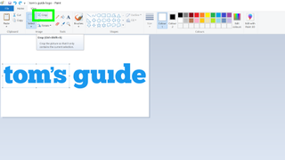 Microsoft Paint'te resimler nasıl düzenlenir - Microsoft Paint'te seçilen "kırpma" aracının ekran görüntüsü