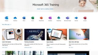 Microsoft 365'in çevrimiçi eğitim web sayfası