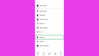 Alexa'nın sesi nasıl değiştirilir 2. adım: ""Ayarlar"a dokunun