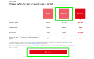 netflix'e kaydolma 5. adım. Bir abonelik katmanı seçin
