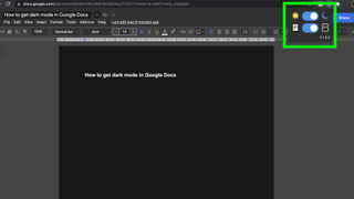 Google Dokümanlar'da karanlık mod nasıl elde edilir - Google Dokümanlar'da kullanılan karanlık modun ekran görüntüsü