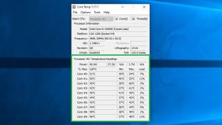 PC'nizin CPU sıcaklığı nasıl kontrol edilir 10. adım: Core Temp'i açın ve uygulamanın altında CPU çekirdek sıcaklıklarını kontrol edin