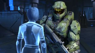 Halo Infinite'de Cortana ile konuşan Master Chief