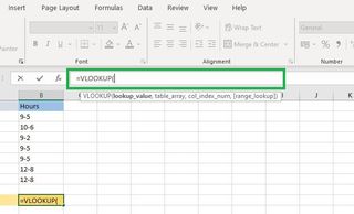 Excel'de DÜŞEYARA nasıl kullanılır 2. adım: Formül çubuğuna "=DÜŞEYARA(" yazın