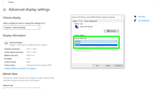 Monitörünüzdeki yenileme hızı nasıl değiştirilir - Windows 10'daki gelişmiş ekran ayarlarının ekran görüntüsü ve yenileme hızı ayarlanır
