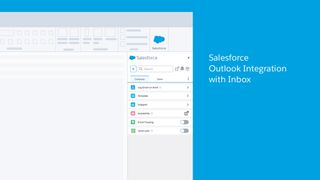 Outlook'ta Salesforce entegrasyonunun mavi bir arka plana karşı grafiği