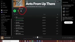 masaüstündeki spotify uygulamasının ekran görüntüsü