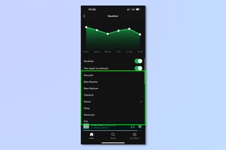 Spotify ekolayzırını iOS ve Android'de kullanmak için gerekli adımları gösteren bir ekran görüntüsü