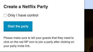 Netflix Party, parti ekranını başlatır