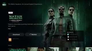 The Matrix Awakens ürün listesi PS5'te PlayStation Store'da