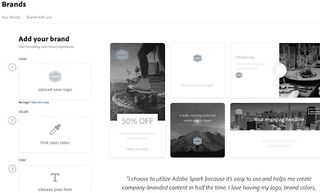 Adobe Spark'ın web sitesi düzenleyicisinin marka seçimi web sayfası