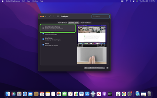 macOS Monterey Trackpad ayarları menüsü