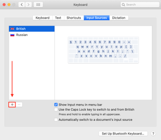 Mac'te klavye dili nasıl değiştirilir - artı simgesi