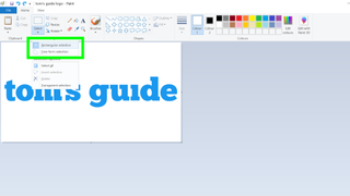 Microsoft Paint'te resimler nasıl düzenlenir - Microsoft Paint'teki "seç" menüsünün ekran görüntüsü