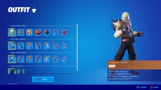 Snap skin - Fortnite'ta kıyafet seçim ekranı