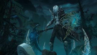 Diablo Immortalnecromancer bir kayanın üzerinde duruyor