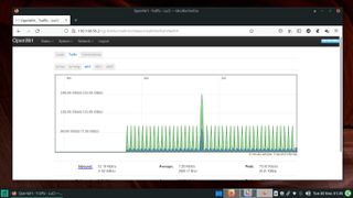 OpenWRT yönlendirici üzerinden akan trafiği gösteren ekran görüntüsü