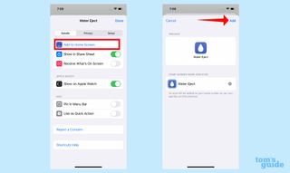 iPhone'dan su nasıl çıkarılır: ana ekrana ekle'yi seçin