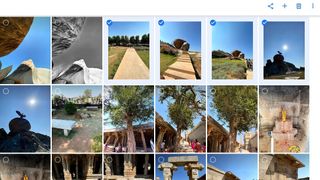 masaüstünde Google Fotoğraflar'ın seçim sürecinin ekran görüntüsü