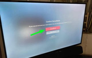 Apple TV Plus iptal onayı penceresi