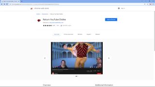 YouTube Beğenmeme Uzantısına Dön sayfasında Google Chrome Web Mağazasını gösteren resim